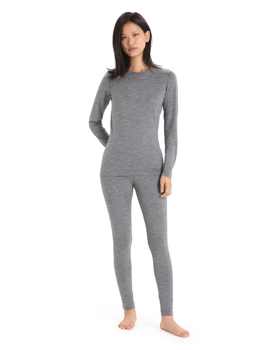 Gritstone Heather Women's Icebreaker Merino 200 Oasis Thermal Leggings One Piece & Sets | USA 1771DFMN